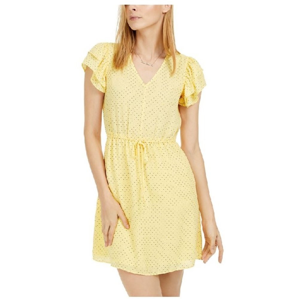 Maison Jules Printed Drawstring-Waist Dress